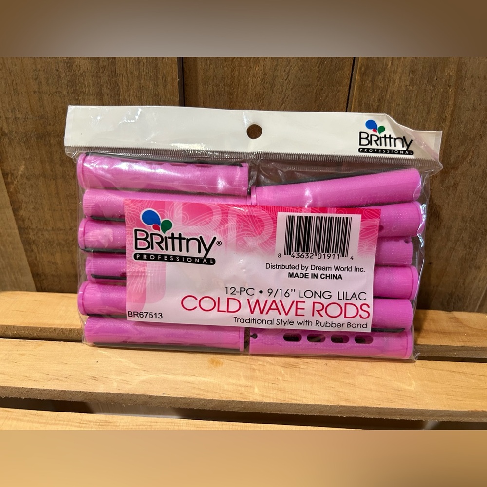 Vintage Brittany Professional Cold Wave Perm Hair Rods 12 Pc Long Lilac New